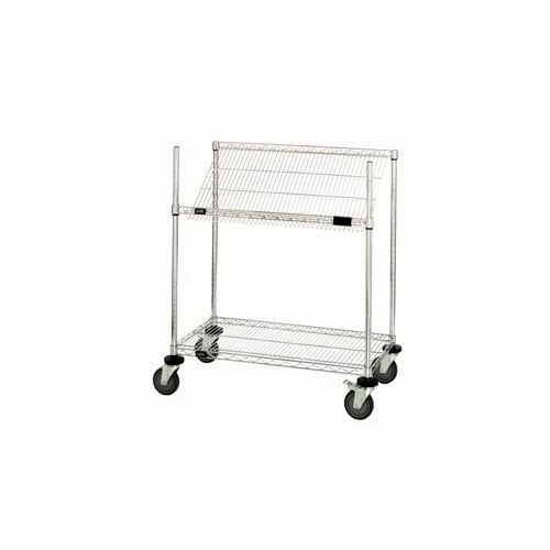 Global Industrial Easy Access Slant Shelf Chrome Wire Cart 48"L x 18"W x 48"H