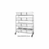 Quantum Storage Systems Quantum MWR7-1711-8 Mobile Chrome Wire Truck With 24 8" Cross Stack Nest Lug Totes White 36"x18"x69"