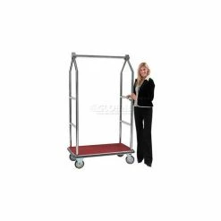 Aarco Easy-Roll Chrome Bellman Hotel Luggage Cart LC-2C 42 x 24