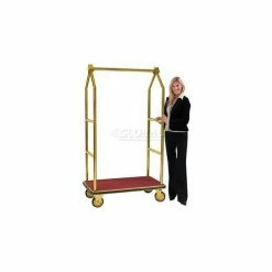 Aarco Easy-Roll Brass Bellman Hotel Luggage Cart LC-2B 42 x 24