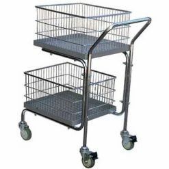 Vestil Portable Mail Cart MAIL-55 2 Shelf 200 Lb. Capacity