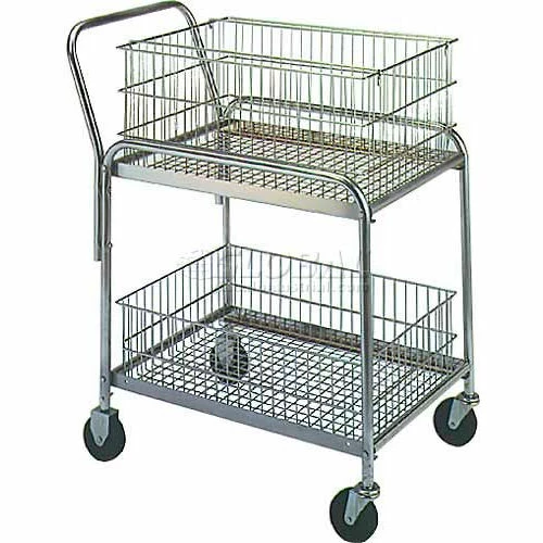 Wesco® Office & Mail Cart 272228 33x20 4" Rubber Casters