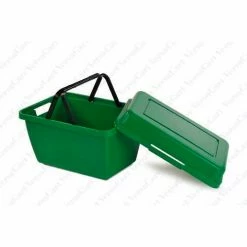 VersaCart ® TerraBins With Lid 28 Liter Plastic Basket, Green, Price per carton of 24