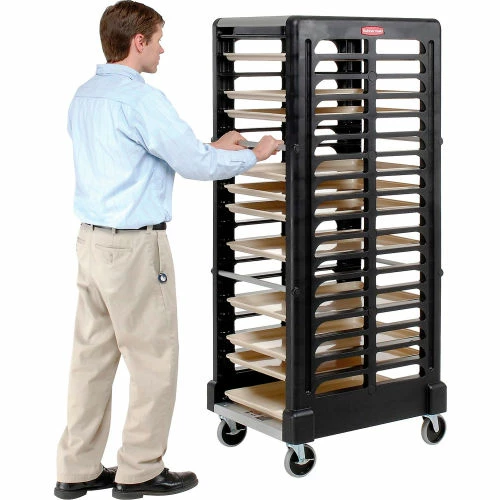 Rubbermaid® 3320 End-Load Black Plastic Tray Truck - Image 3