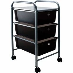 Advantus® Organizer 3 Drawer Cart 34006 - 15-1/2"L x 13"W x 27"H, Smoke-Colored Drawers