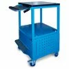 Stackbin Enclosed Bottom Computer Cart, 30"W x 24"D x 40"H, Blue