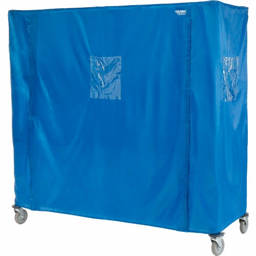 Nexel® Galvanized Steel Linen Cart with Nylon Cover, 4 Shelves, 60"L x 18"W x 69"H - Image 3
