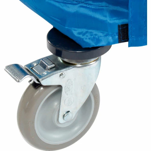 Nexel® Galvanized Steel Linen Cart with Nylon Cover, 4 Shelves, 72"L x 24"W x 80"H - Image 9