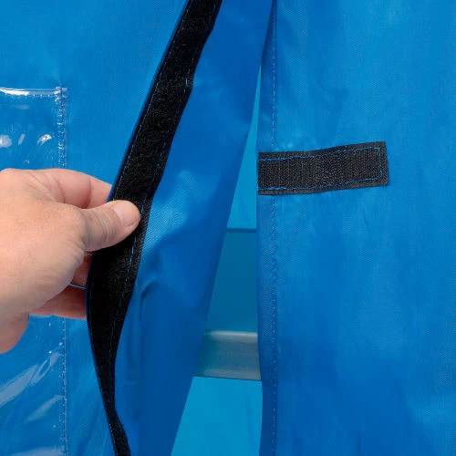 Nexel® Galvanized Steel Linen Cart with Nylon Cover, 4 Shelves, 60"L x 24"W x 69"H - Image 10