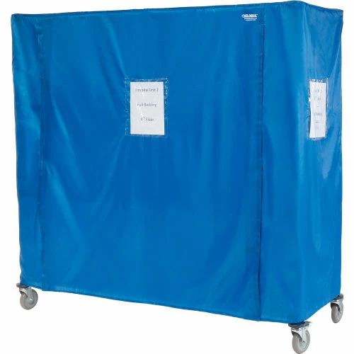 Nexel® Galvanized Steel Linen Cart with Nylon Cover, 4 Shelves, 60"L x 24"W x 69"H - Image 11