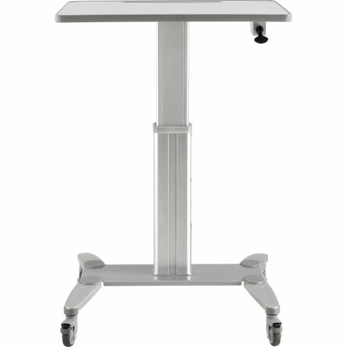 Global Industrial Sit-Stand Mobile Desk With Tablet Slot, Gray/Silver - Image 3