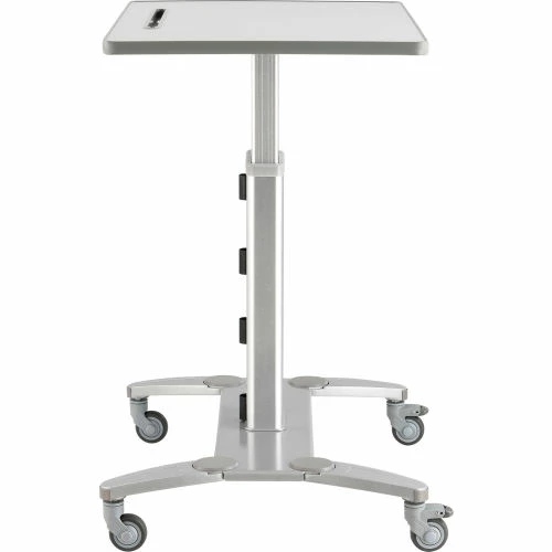 Global Industrial Sit-Stand Mobile Desk With Tablet Slot, Gray/Silver - Image 5