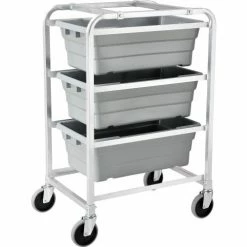 Global Industrial™ NSF Aluminum Lug Cart 26"L x 19"W x 41"H, 3 Tote Capacity, Unassembled