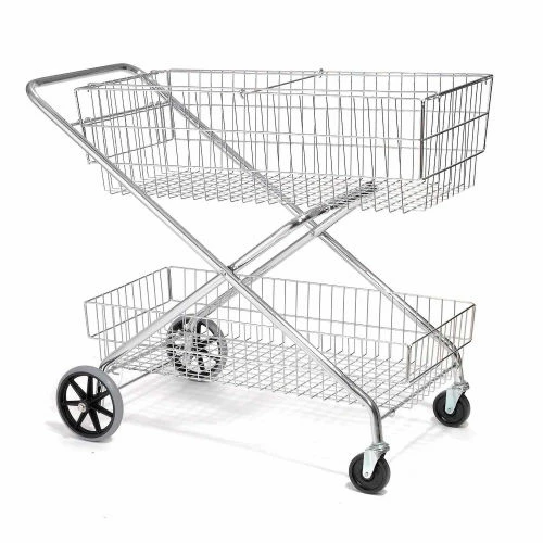 Global Industrial Wire Utility Basket Mail Cart, 200 Lb. Capacity