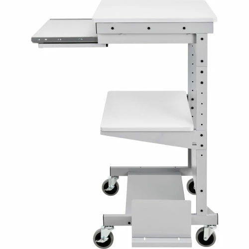 Global Industrial™ Mobile Computer Workstation with Printer Shelf and CPU Holder, Gray - Image 4