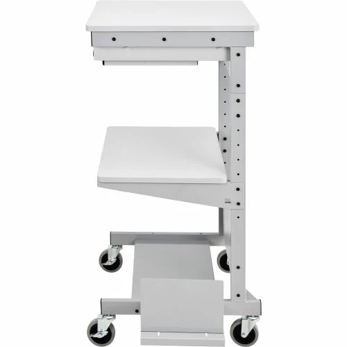 Global Industrial™ Mobile Computer Workstation with Printer Shelf and CPU Holder, Gray - Image 7