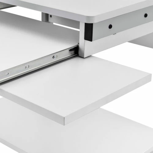 Global Industrial™ Mobile Computer Workstation with Printer Shelf and CPU Holder, Gray - Image 8