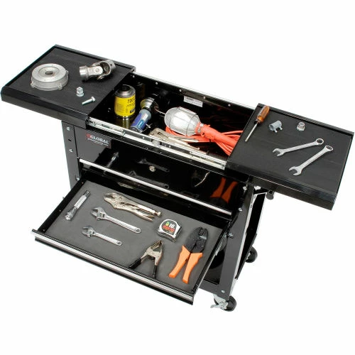Global Industrial 27" 2-Drawer Tool Cart With Sliding Top - Image 3