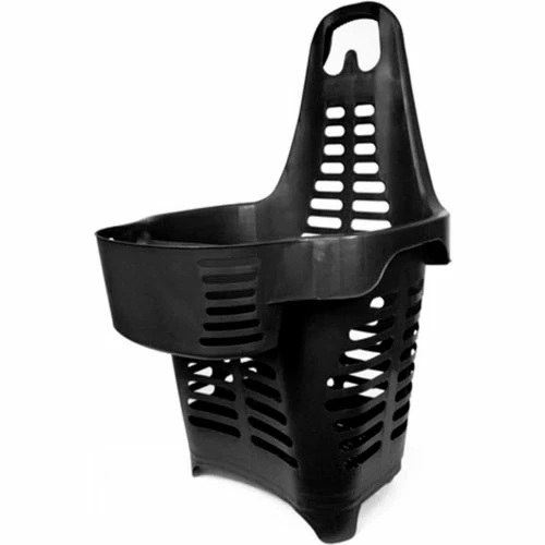 Versacart® Gendouble Black Rolling Basket 55 Liter with 2 Fixed Wheels