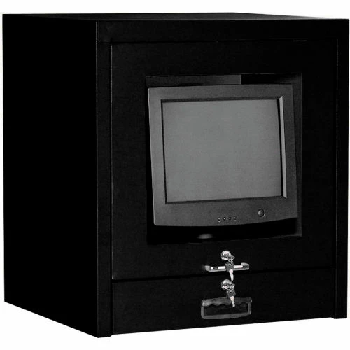Global Industrial Countertop CRT Computer Cabinet, Black - Image 2