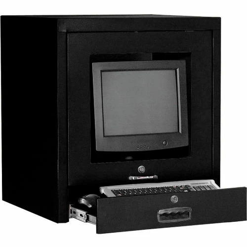 Global Industrial Countertop CRT Computer Cabinet, Black - Image 3