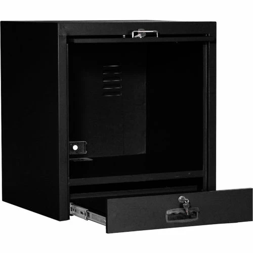 Global Industrial Countertop CRT Computer Cabinet, Black - Image 4