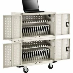 Global Industrial™ 32-Device Charging Cart for Chromebooks and Tablets, Putty, Unassembled
