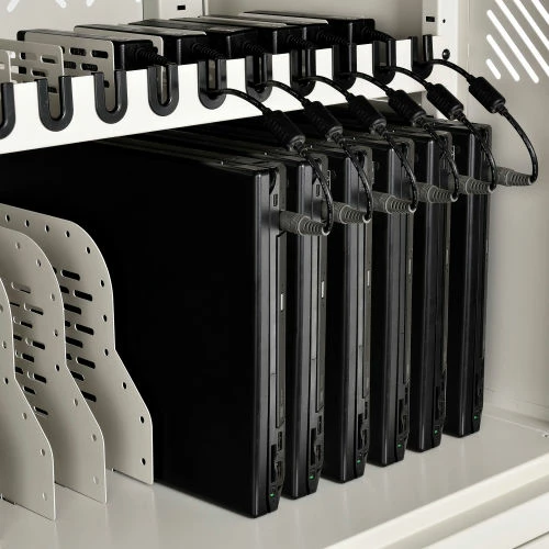 Global Industrial 32-Device Charging Cart for Chromebooks and Tablets, Putty, Unassembled - Image 3