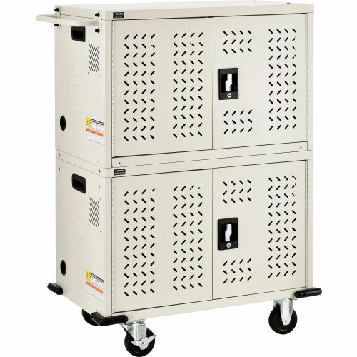 Global Industrial 32-Device Charging Cart for Chromebooks and Tablets, Putty, Unassembled - Image 4
