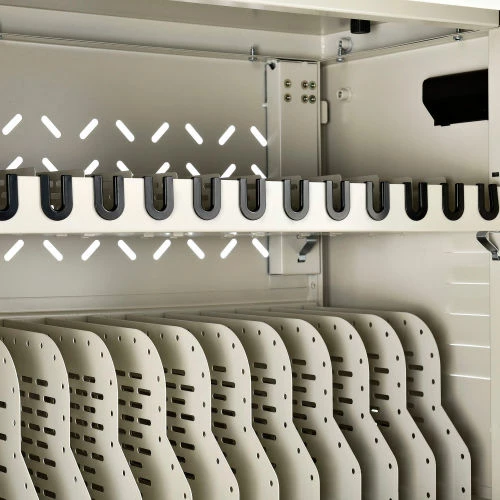 Global Industrial 32-Device Charging Cart for Chromebooks and Tablets, Putty, Unassembled - Image 6