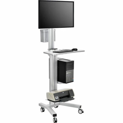 Global Industrial Mobile Height Adjustable Desktop Computer Workstation - Image 15