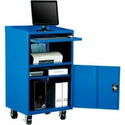 Global Industrial™ Mobile Computer Workstation, Blue, Assembled