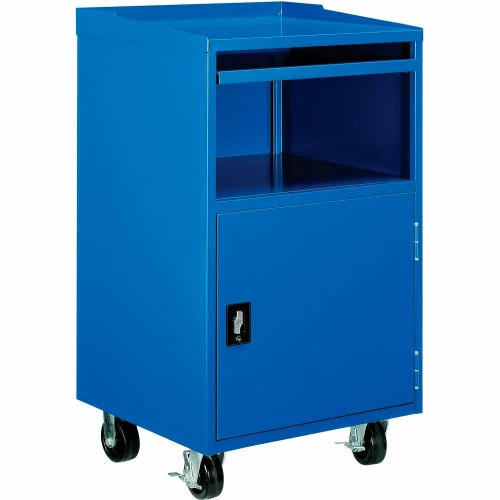 Global Industrial Mobile Computer Workstation, Blue, Assembled - Image 2