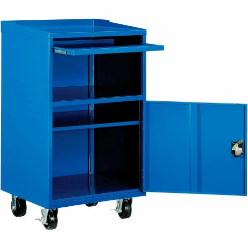 Global Industrial Mobile Computer Workstation, Blue, Assembled - Image 3
