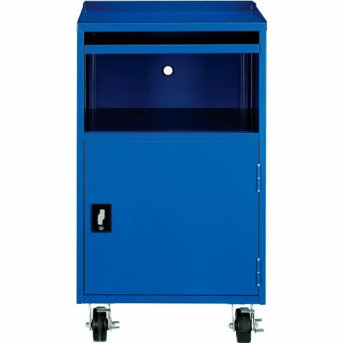 Global Industrial Mobile Computer Workstation, Blue, Assembled - Image 4