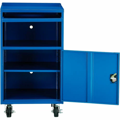 Global Industrial Mobile Computer Workstation, Blue, Assembled - Image 6