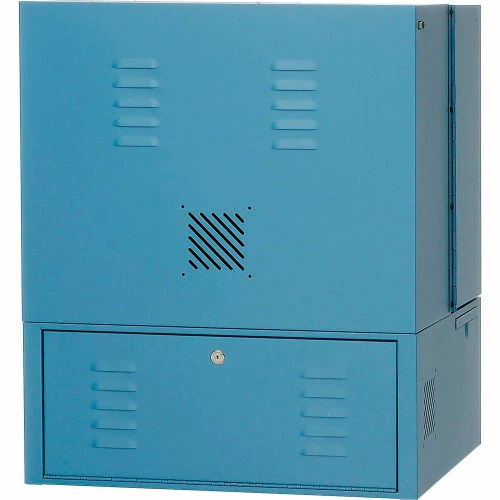 Global Industrial Countertop Fold-Out Computer Cabinet, Blue - Image 6