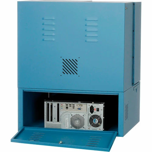 Global Industrial Countertop Fold-Out Computer Cabinet, Blue - Image 7