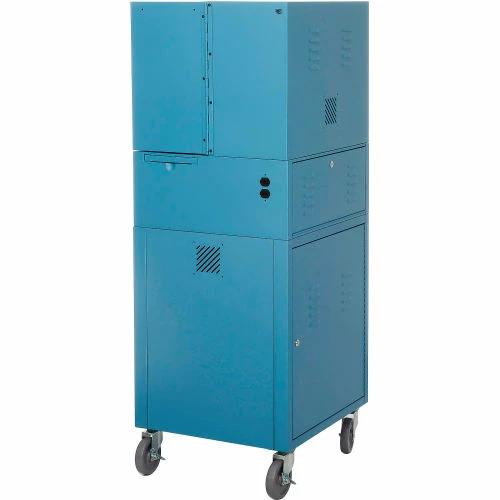 Global Industrial Mobile Fold-Out Computer Cabinet, Blue, Assembled - Image 11