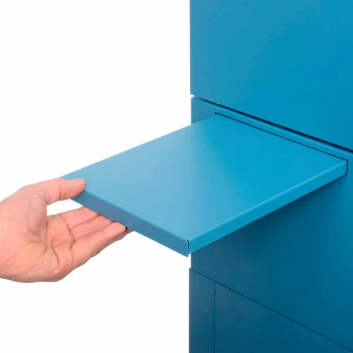 Global Industrial Mobile Fold-Out Computer Cabinet, Blue, Assembled - Image 20