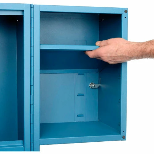 Global Industrial Mobile Fold-Out Computer Cabinet, Blue, Assembled - Image 28