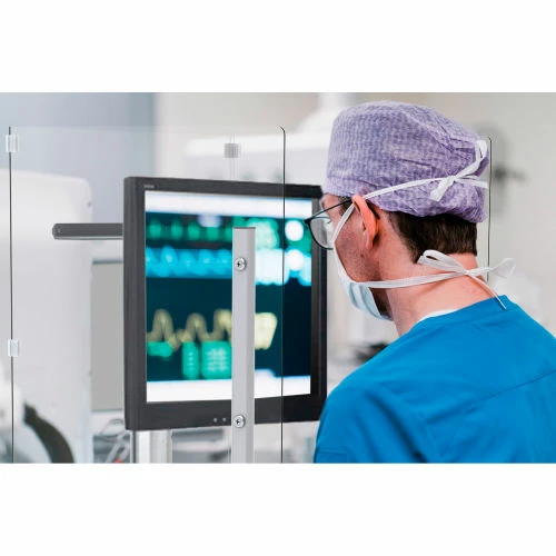 Global Industrial Clear Plastic Protective Shield For Mobile Computer PC Cart 695436 - Image 7