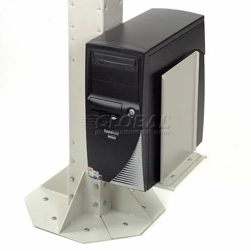 Global Industrial 81"H Stationary Floor Mount Orbit Computer Station Power Outlets Beige - Image 7