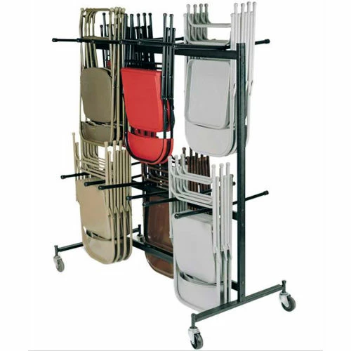 Interion By Global Industrial Interion® Chair Cart with Double Tier for Folding Chairs - Holds 84 Chairs