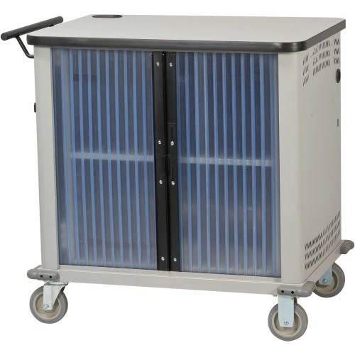 Datum LapTop Storage and Charging Cart, 32-Device Capacity, Light Gray - Image 3