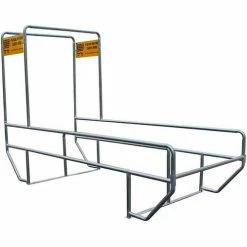 VersaCart Double Outdoor Shopping Cart Corral with Divider & Double Arch 12'L x 60"W