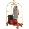 Global Industrial Bellman Cart With Curved Uprights, 6" Casters, Gold Stainless Steel