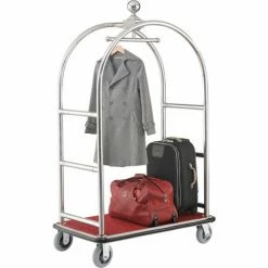Global Industrial Bellman Cart With Curved Uprights, 6" Casters, Silver Stainless Steel