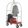 Global Industrial Bellman Cart With Curved Uprights, 8" Casters, Silver Stainless Steel