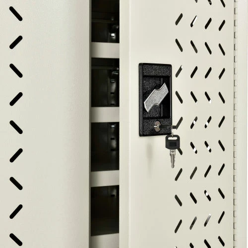 Global Industrial Mobile Charging Cart for 12 Chromebooks and Tablets, Putty, Unassembled - Image 9